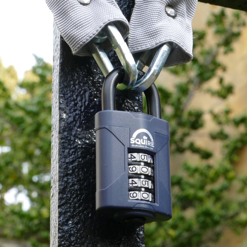 Combination padlock on a school locker