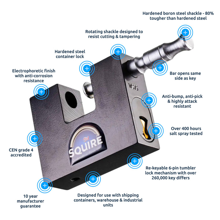 Squire WS75 Container Padlock